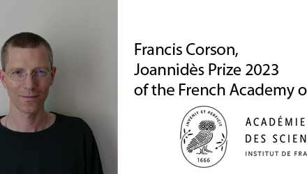 Francis Corson, laureate of the 2023 Joannidès Prize in the Biology topic of the French Academy of Sciences
