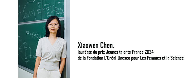 Xiaowen Chen, lauréate du prix Jeunes talents France 2024 de la Fondation L’Oréal-Unesco pour Les Femmes et la Science