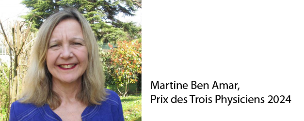Martine Ben Amar reçoit le prix des Trois Physiciens 2024