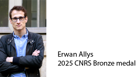 Erwan Allys, winner of the 2025 CNRS bronze medal