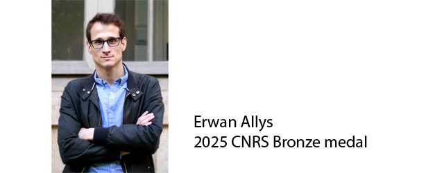 Erwan Allys, winner of the 2025 CNRS bronze medal